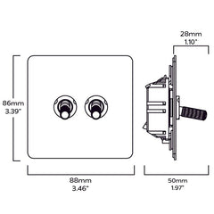 Plank Hardware Electric KEPLER 2G Paintable Two Way Toggle Switch - Brass