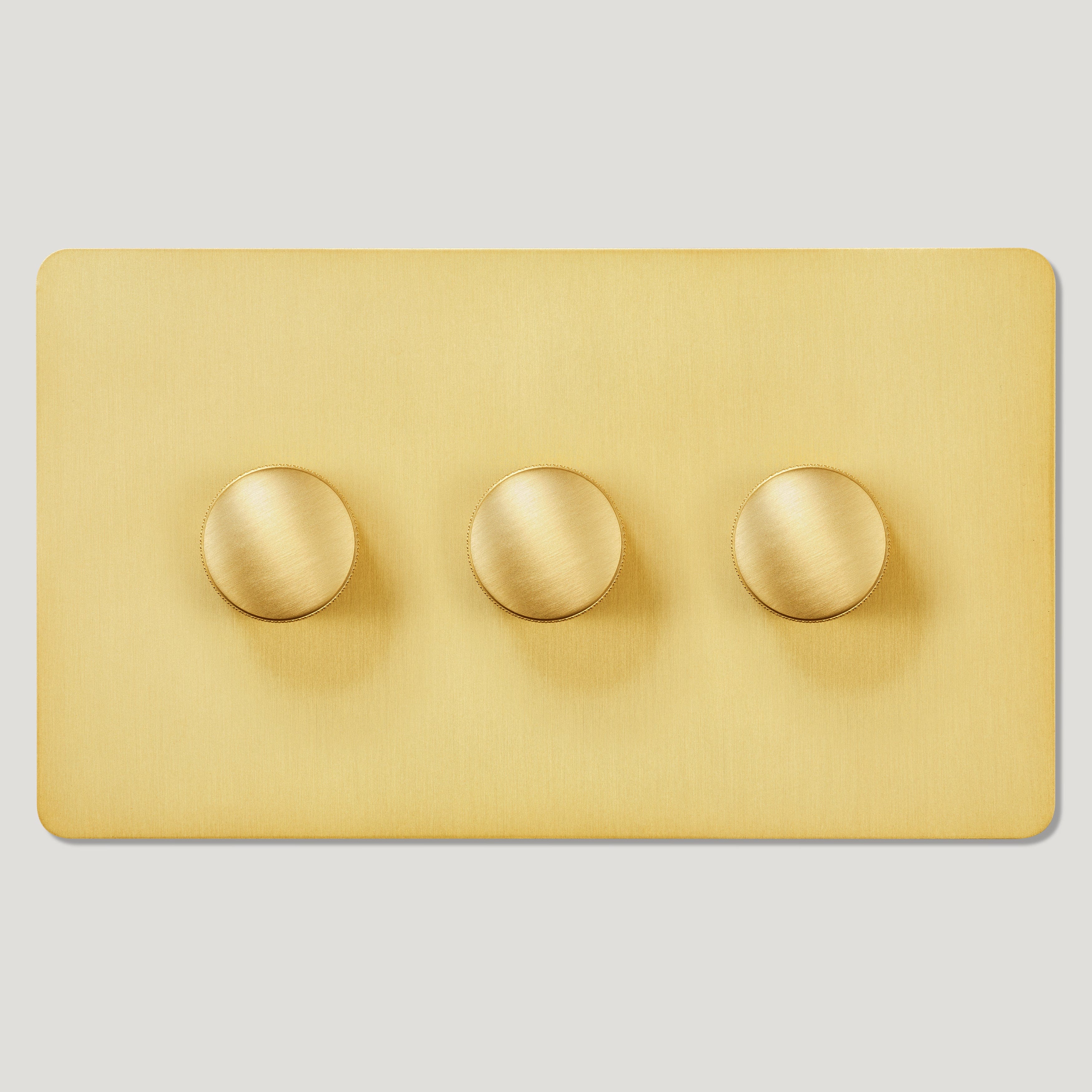 Plank Hardware Electric KEPLER 3G Knurled Dimmer - Brass