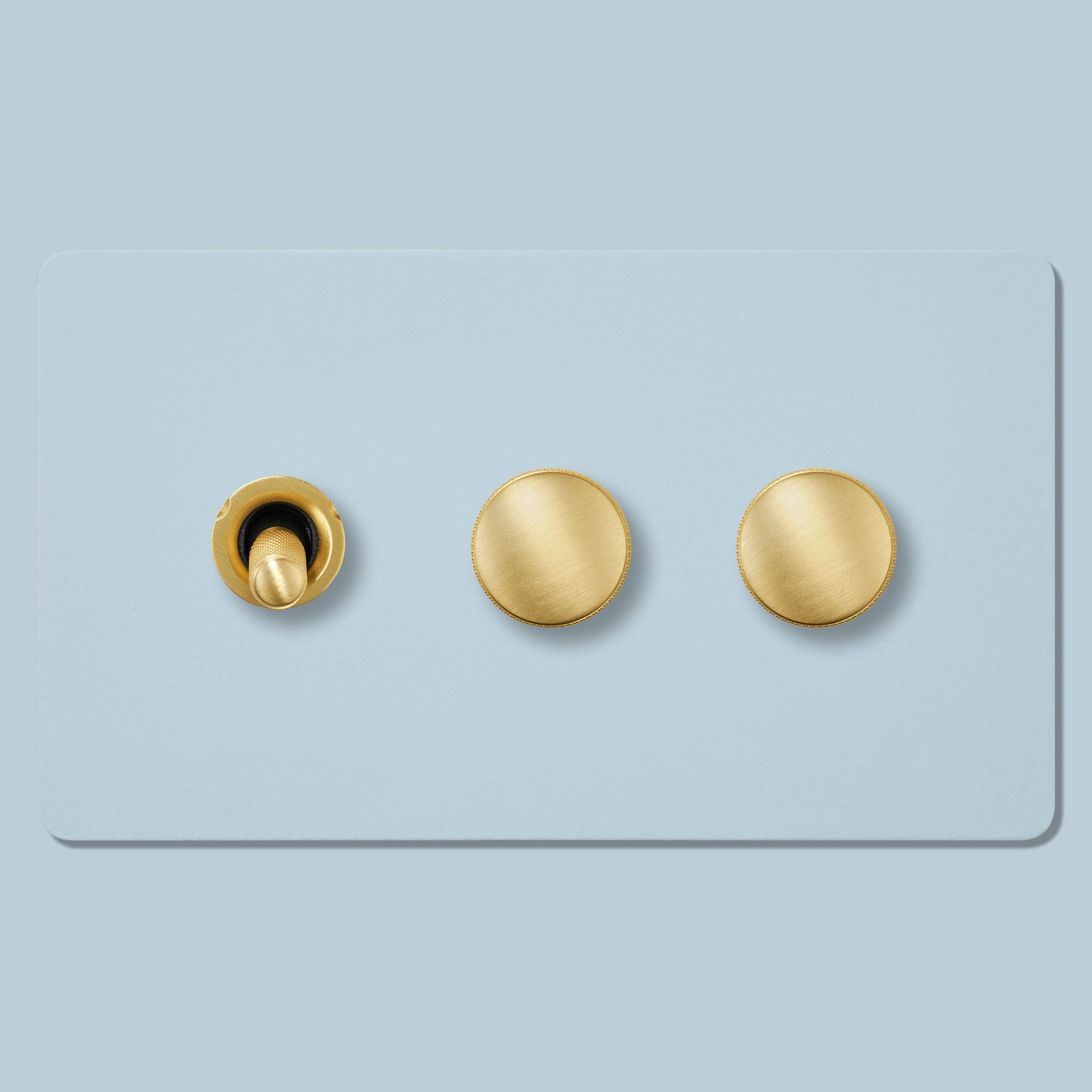 Plank Hardware Electric KEPLER 3G Paintable Mixed Switch 1Toggle/ 2Dimmer - Brass
