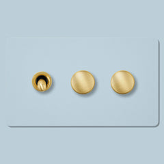 Plank Hardware Electric KEPLER 3G Paintable Mixed Switch 1Toggle/ 2Dimmer - Brass