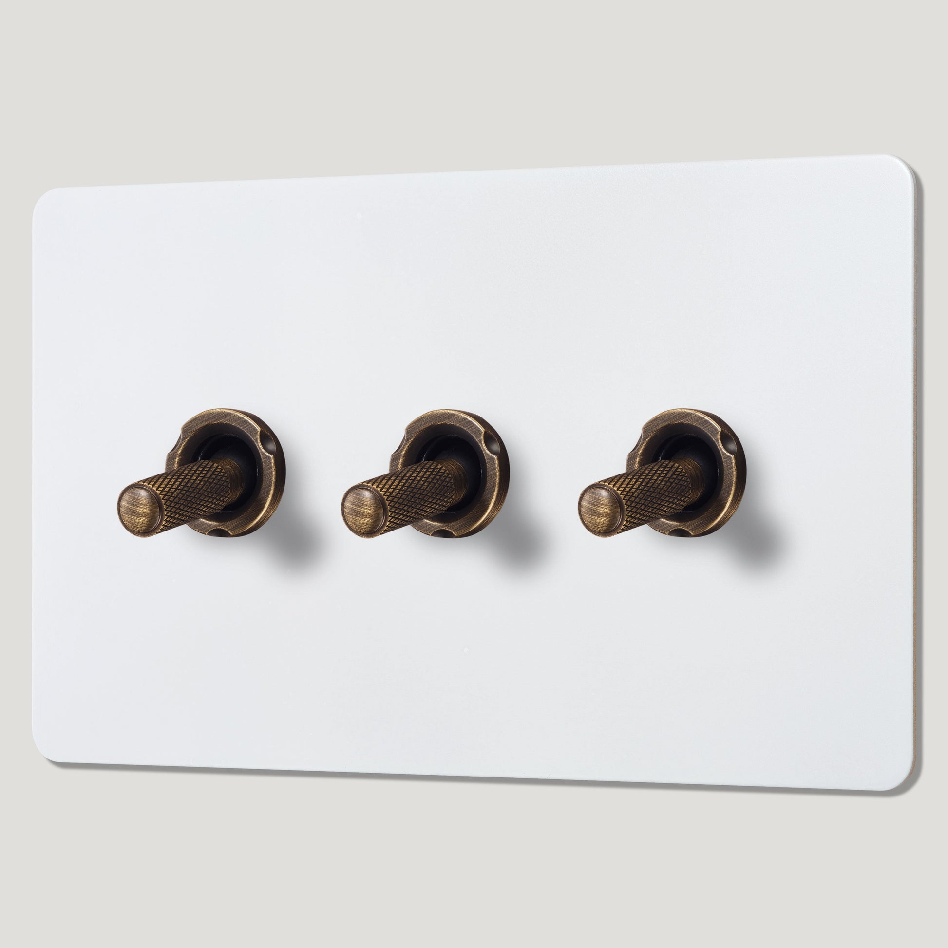 Plank Hardware Electric KEPLER 3G Paintable Toggle Switch - Antique Brass