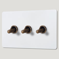 KEPLER 3G Paintable Toggle Switch - Antique Brass