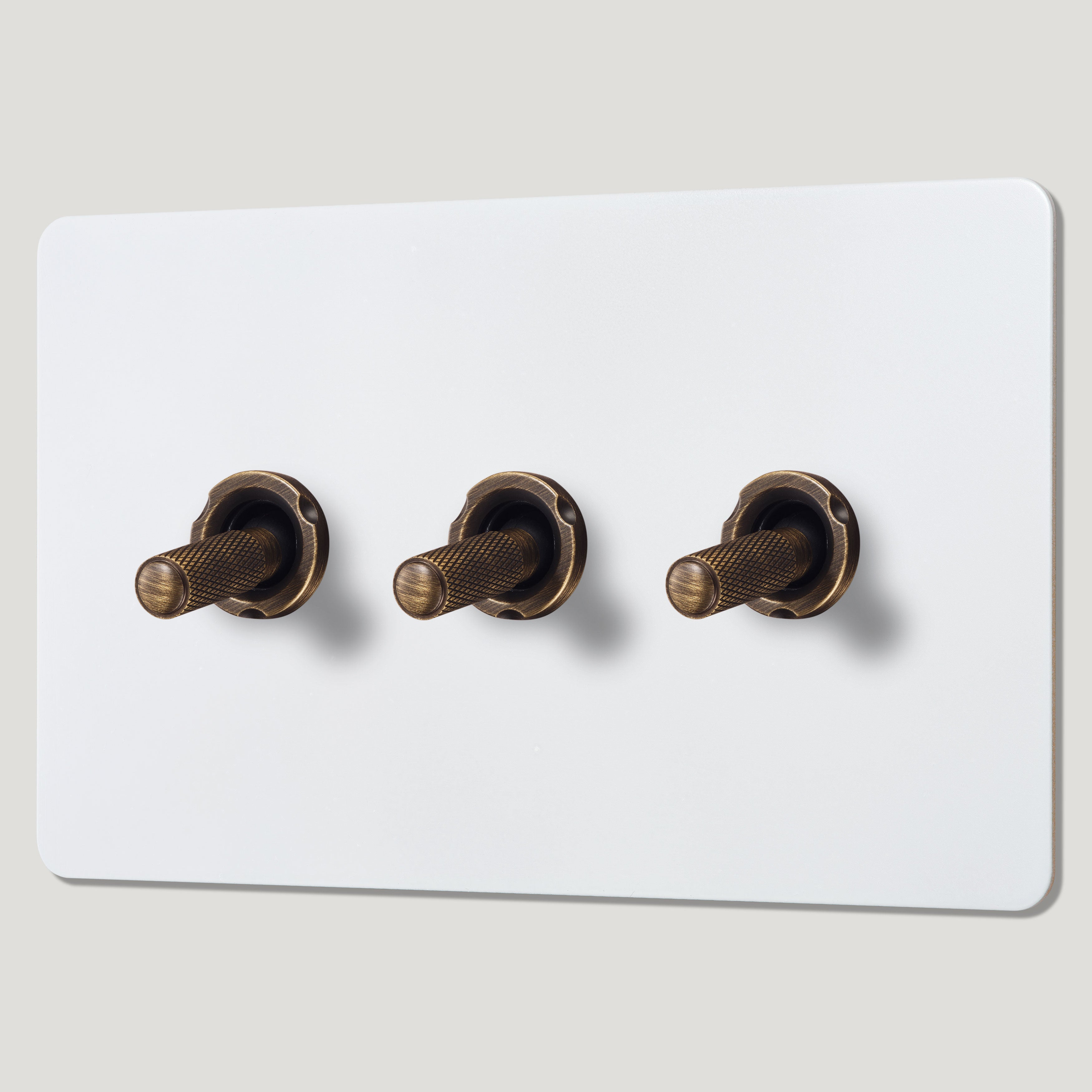 Plank Hardware Electric KEPLER 3G Paintable Toggle Switch - Antique Brass