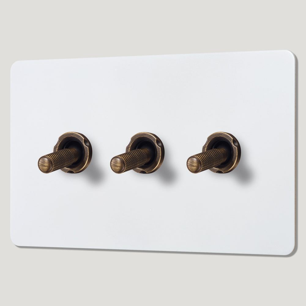 KEPLER 3G Paintable Toggle Switch - Antique Brass
