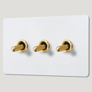 Plank Hardware Electric KEPLER 3G Paintable Toggle Switch - Brass