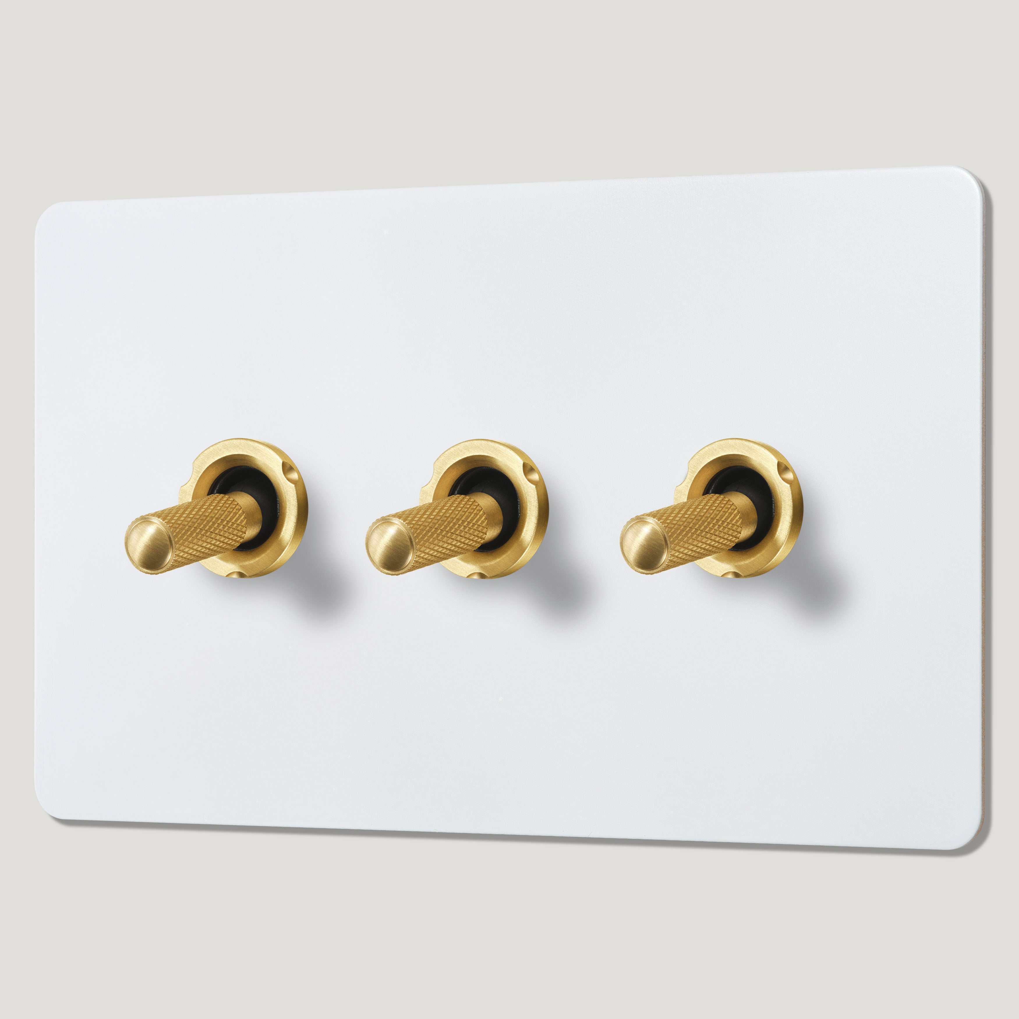 Plank Hardware Electric KEPLER 3G Paintable Toggle Switch - Brass
