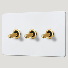Plank Hardware Electric KEPLER 3G Paintable Toggle Switch - Brass