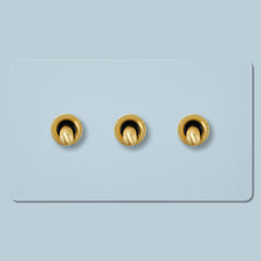 Plank Hardware Electric KEPLER 3G Paintable Toggle Switch - Brass