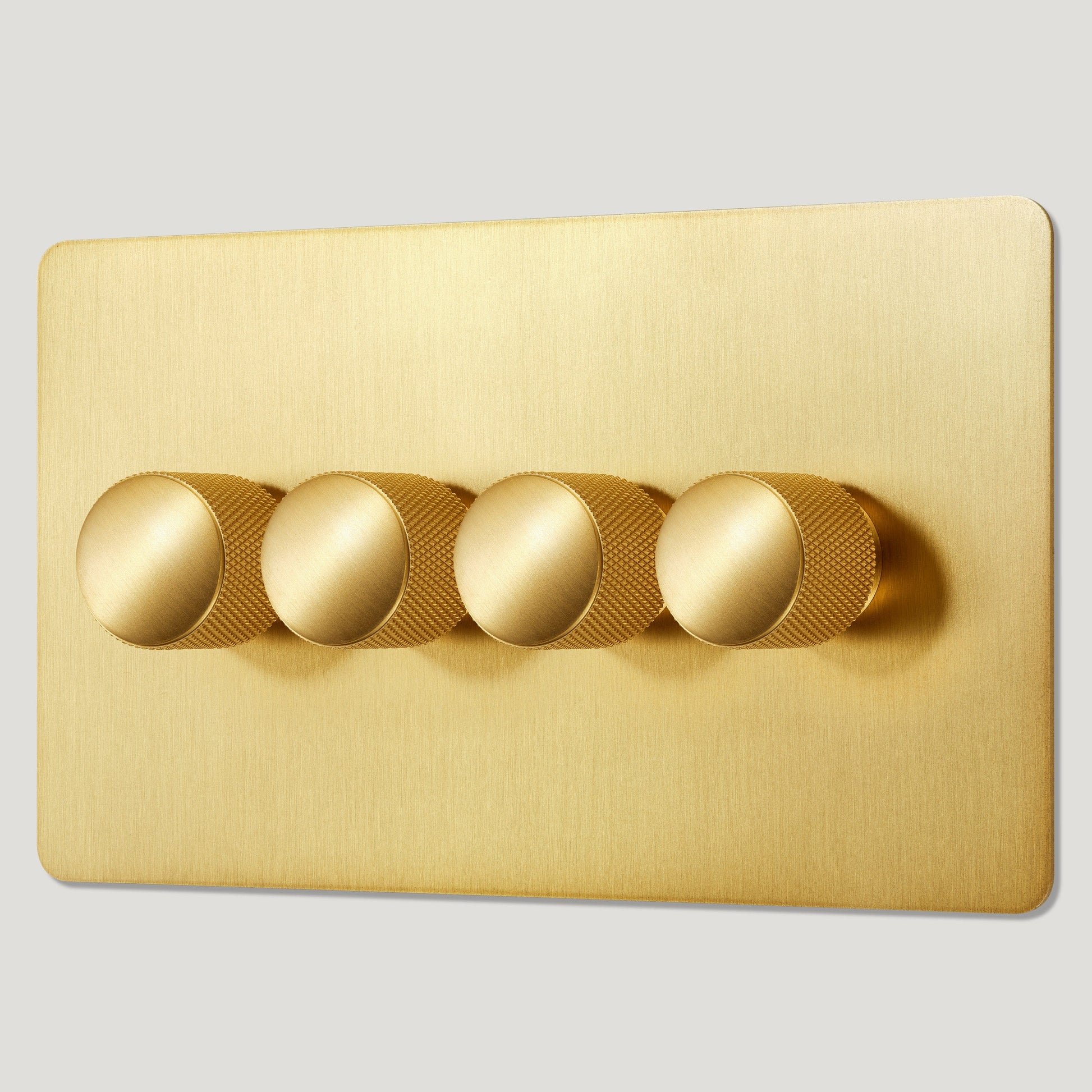 Plank Hardware Electric KEPLER 4G Knurled Dimmer - Brass