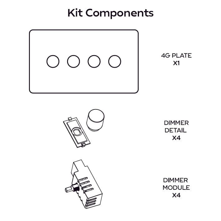 Plank Hardware Electric KEPLER 4G Paintable Dimmer Switch - Brass
