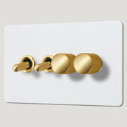 Plank Hardware Electric KEPLER 4G Paintable Mixed Switch 2Toggle/ 2Dimmer - Brass