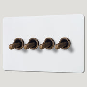 Plank Hardware Electric KEPLER 4G Paintable Toggle Switch - Antique Brass