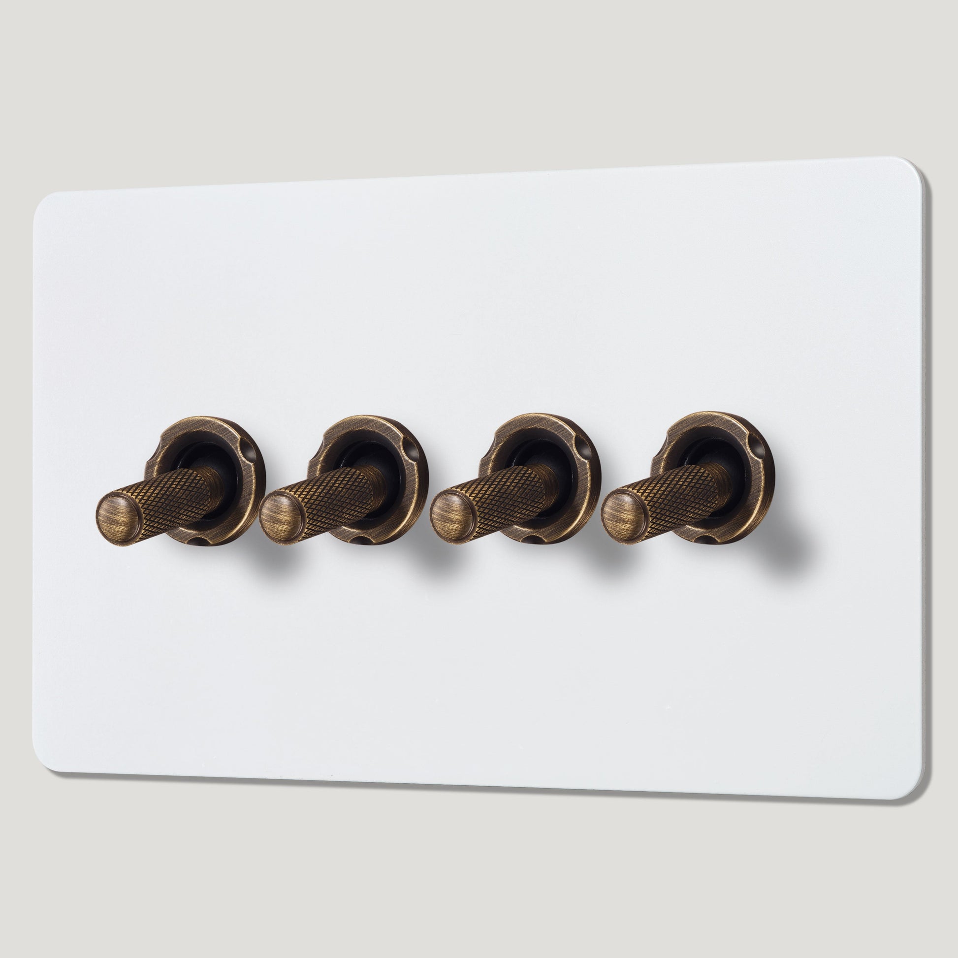 Plank Hardware Electric KEPLER 4G Paintable Toggle Switch - Antique Brass