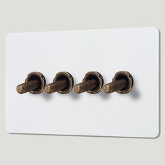 KEPLER 4G Paintable Toggle Switch - Antique Brass