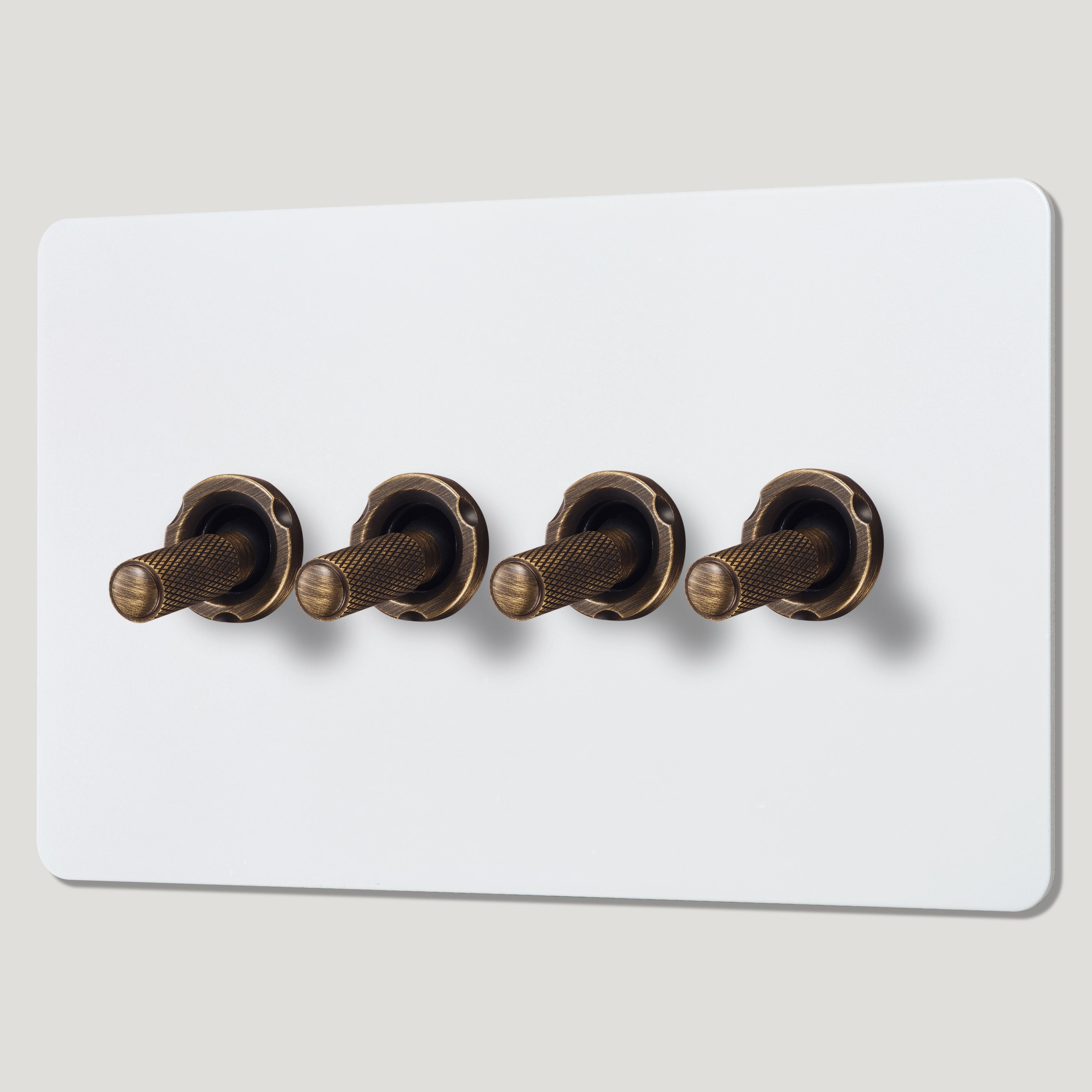 Plank Hardware Electric KEPLER 4G Paintable Toggle Switch - Antique Brass