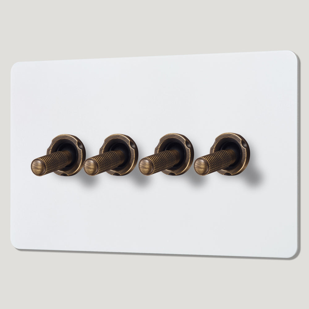 KEPLER 4G Paintable Toggle Switch - Antique Brass