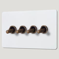 Plank Hardware Electric KEPLER 4G Paintable Toggle Switch - Antique Brass