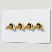 Plank Hardware Electric KEPLER 4G Paintable Toggle Switch - Brass