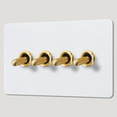 Plank Hardware Electric KEPLER 4G Paintable Toggle Switch - Brass