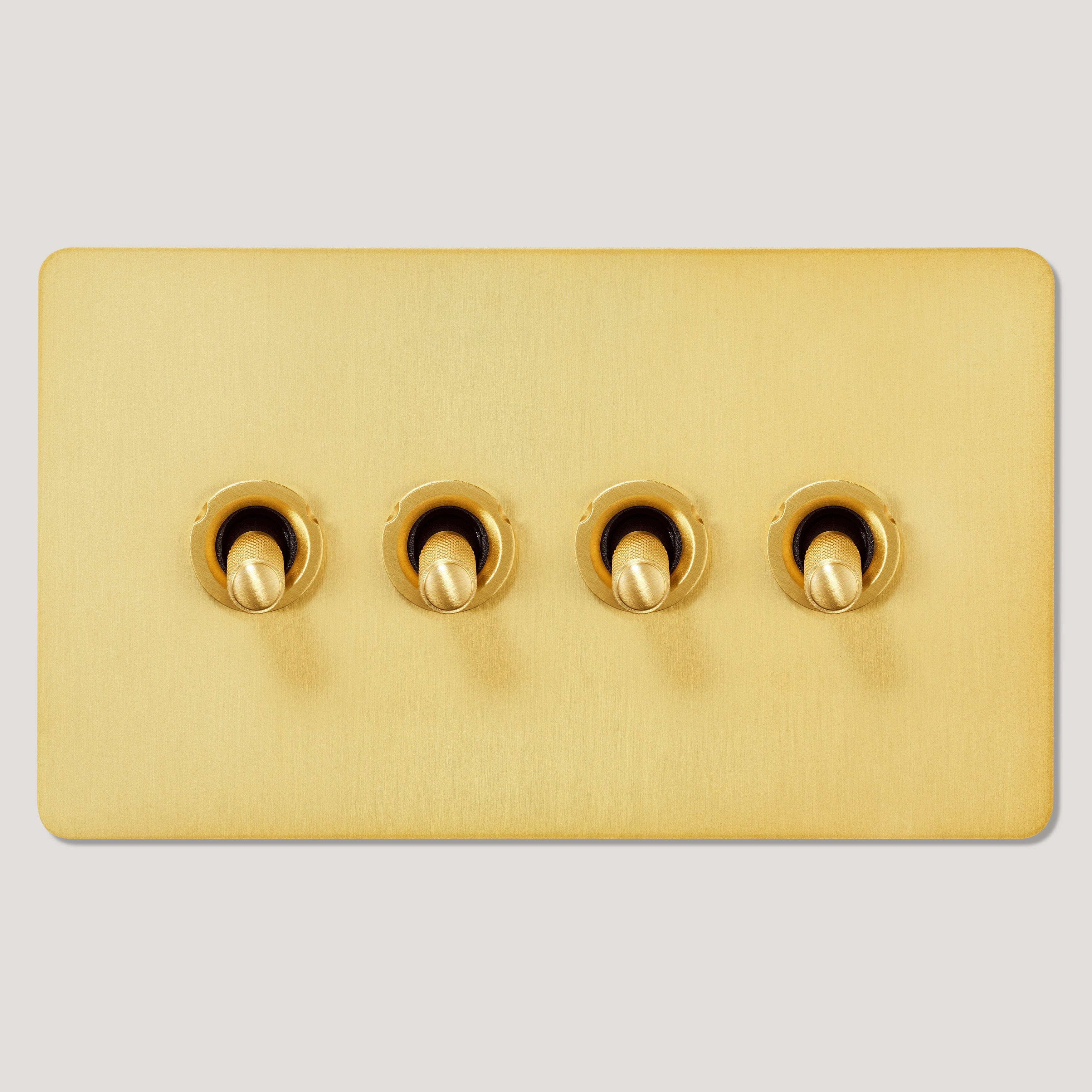 Plank Hardware Electric KEPLER 4G Two Way Knurled Toggle - Brass