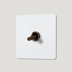 Plank Hardware Electric MAXWELL 1G Paintable Toggle Switch - Antique Brass