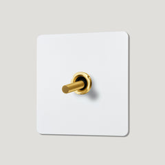 Plank Hardware Electric MAXWELL 1G Paintable Toggle Switch - Brass