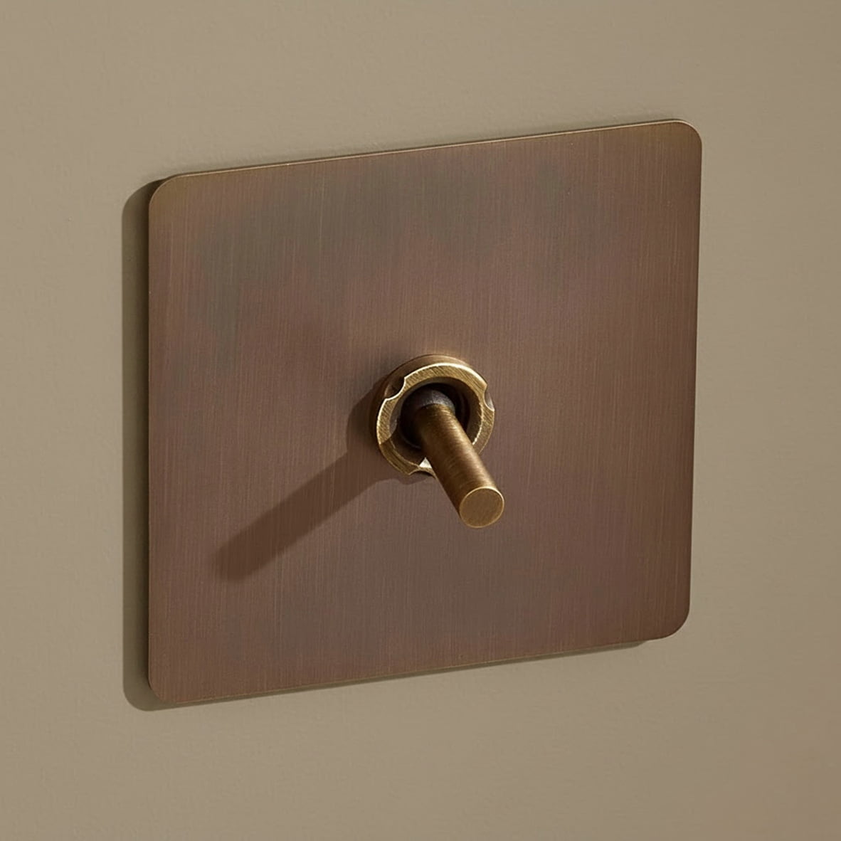 Plank Hardware Electric MAXWELL 1G Smooth Toggle Light Switch - Antique Brass
