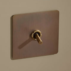 Plank Hardware Electric MAXWELL 1G Smooth Toggle Light Switch - Antique Brass
