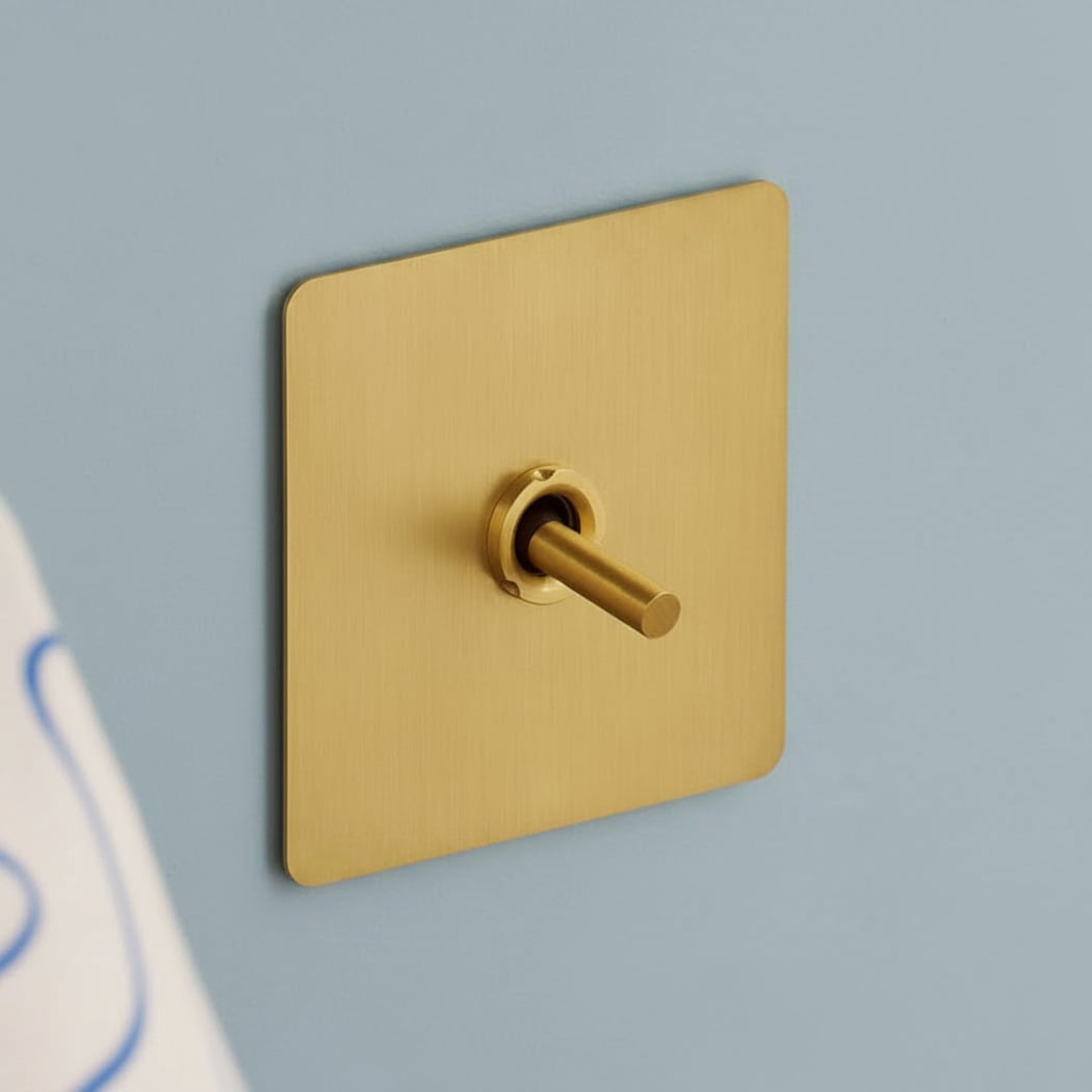 Plank Hardware Electric MAXWELL 1G Smooth Toggle Light Switch - Brass