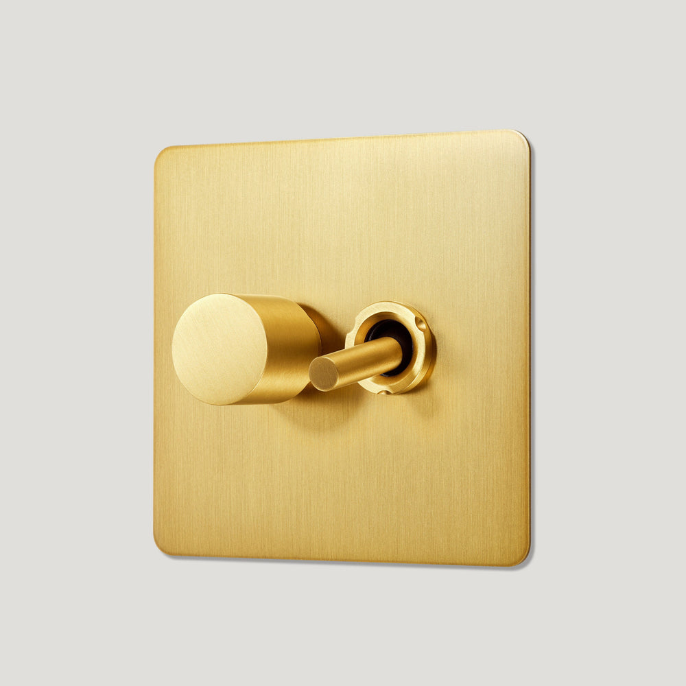 MAXWELL 2G Smooth Mixed Light Switch 1 Toggle / 1 Dimmer - Brass