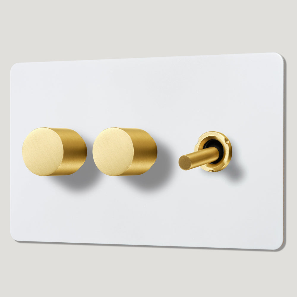 MAXWELL 3G Paintable Mixed Switch 1Toggle/ 2Dimmer - Brass