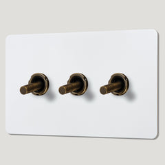 Plank Hardware Electric MAXWELL 3G Paintable Toggle Switch - Antique Brass