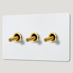 Plank Hardware Electric MAXWELL 3G Paintable Toggle Switch - Brass