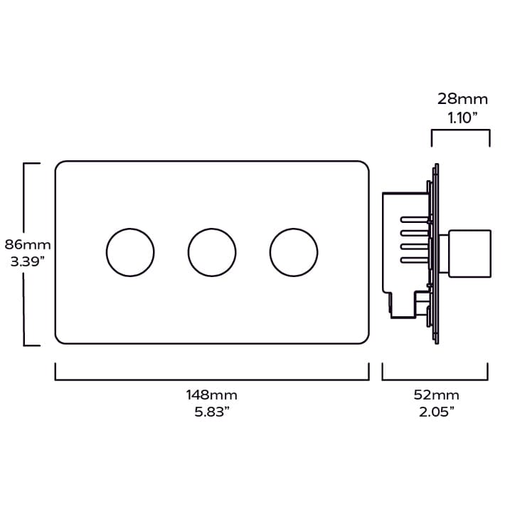 Plank Hardware Electric MAXWELL 3G Smooth Dimmer - Antique Brass