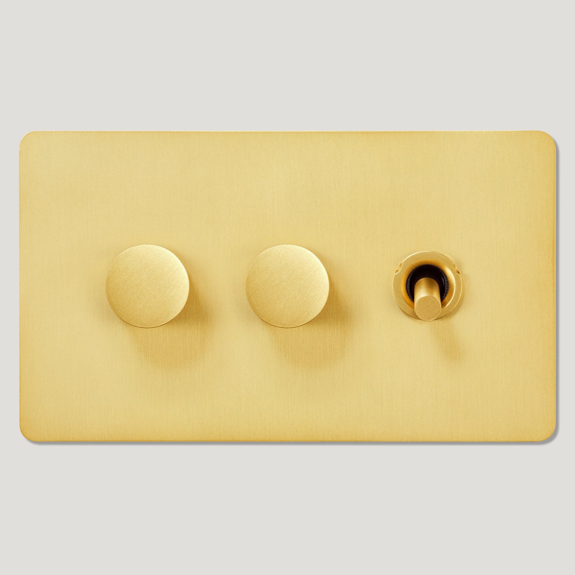 Plank Hardware Electric MAXWELL 3G Smooth Mixed Switch 1Toggle / 2Dimmer - Brass