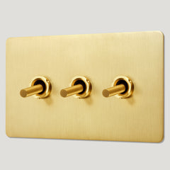 MAXWELL 3G Two Way Smooth Toggle Light Switch - Brass