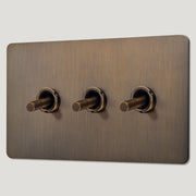 Plank Hardware Electric MAXWELL 3G Two Way Smooth Toggle Switch - Antique Brass