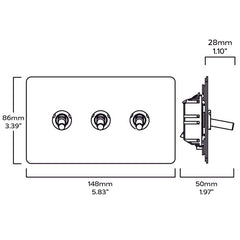 Plank Hardware Electric MAXWELL 3G Two Way Smooth Toggle Switch - Antique Brass