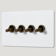 Plank Hardware Electric MAXWELL 4G Paintable Toggle Switch - Antique Brass