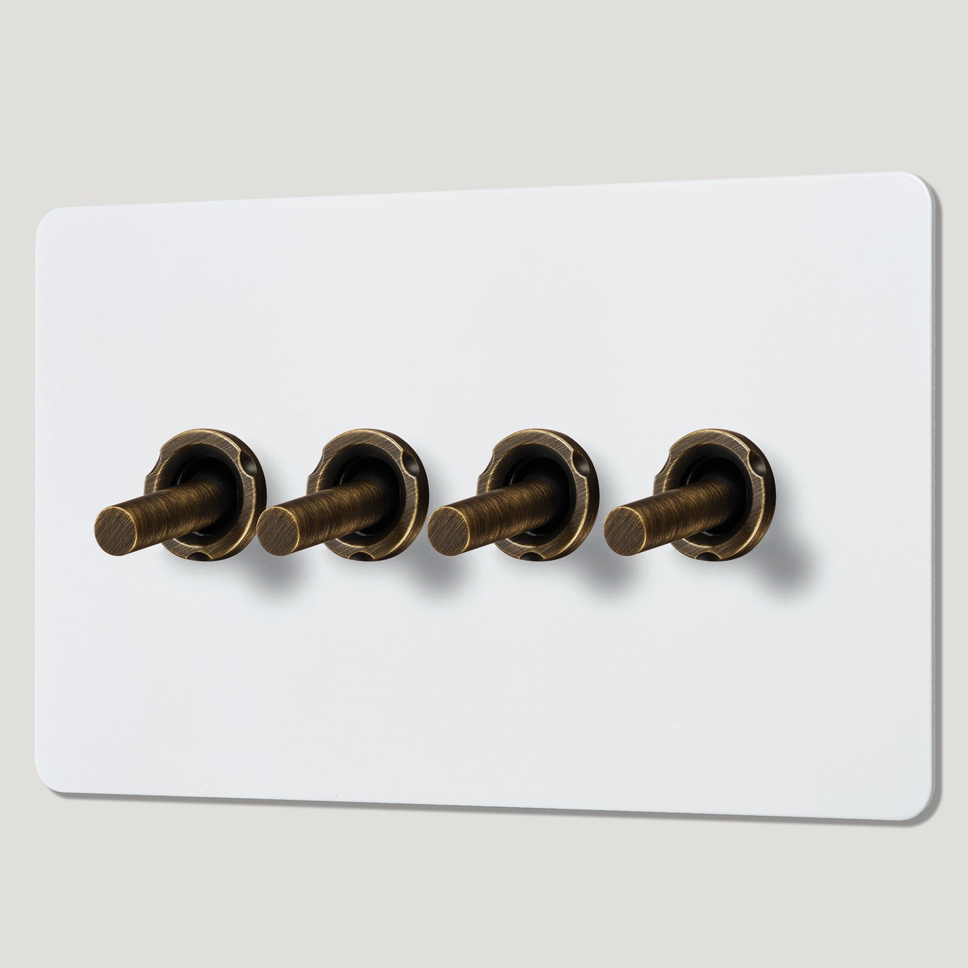 Plank Hardware Electric MAXWELL 4G Paintable Toggle Switch - Antique Brass