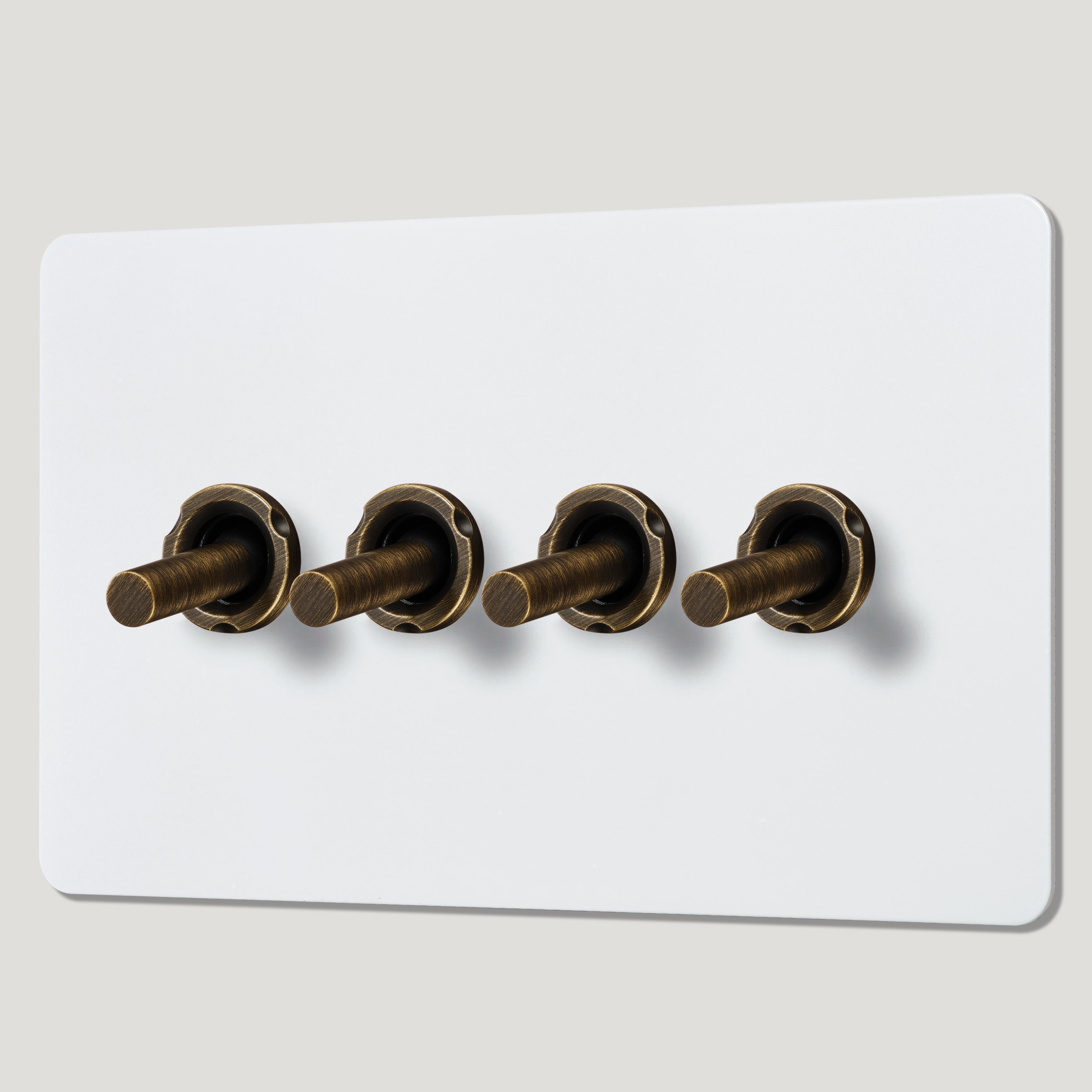 Plank Hardware Electric MAXWELL 4G Paintable Toggle Switch - Antique Brass