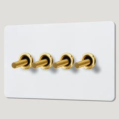 Plank Hardware Electric MAXWELL 4G Paintable Toggle Switch - Brass