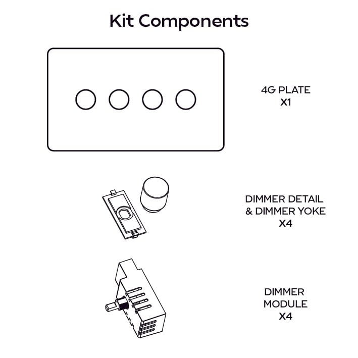 Plank Hardware Electric MAXWELL 4G Smooth Dimmer Switch - Brass