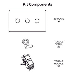 Plank Hardware Electric PALO 3G Two Way Toggle Switch - Brass