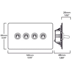 Plank Hardware Electric PALO 4G Two Way Toggle - Brass