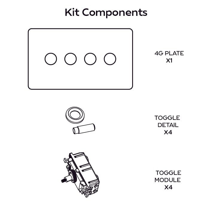 Plank Hardware Electric PALO 4G Two Way Toggle Switch - Brass