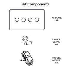 Plank Hardware Electric PALO 4G Two Way Toggle Switch - Brass