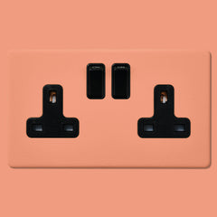 Plank Hardware Electric PARKER Paintable Double Plug Socket - Black