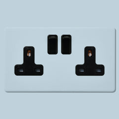 Plank Hardware Electric PARKER Paintable Double Plug Socket - Black