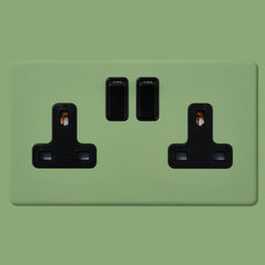 Plank Hardware Electric PARKER Paintable Double Plug Socket - Black